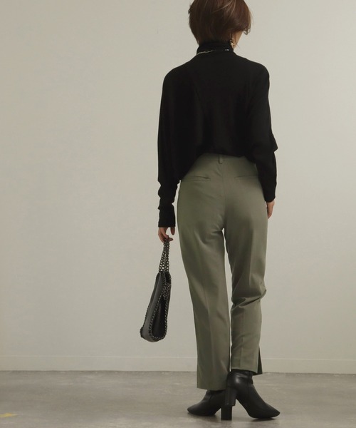 AULI（アウリィ）の「【低身長向けサイズ】PJサイドスリットアンクルテーパードパンツ（その他パンツ・レディース・ブラック/カーキ/モカ・S/XS/XXS）」の18枚目の写真