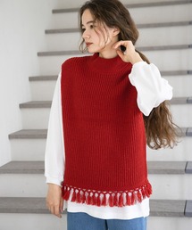 niko and... | ウール混フリンジベスト(ベスト)