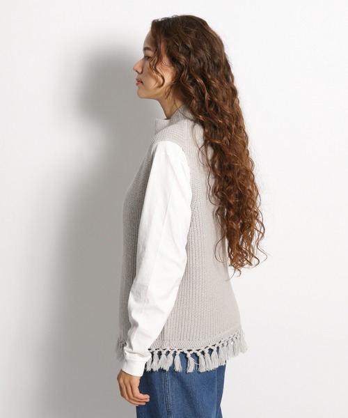 niko and...（ニコアンド）の「ウール混フリンジベスト（ベスト・レディース・ブラウン/レッド/ライトグレー・FREE）」の11枚目の写真