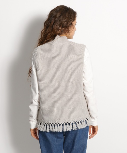 niko and...（ニコアンド）の「ウール混フリンジベスト（ベスト・レディース・ブラウン/レッド/ライトグレー・FREE）」の12枚目の写真