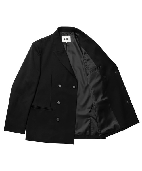 ADD SEOUL（エーディーディーソウル）の「【ADD SEOUL】HIDDEN BUTTON BLAZER / オーバーサイズ ダブルブレスト テーラードジャケット / セットアップ対応（テーラードジャケット・メンズ・ブラック/ダークブラウン・MEDIUM/LARGE）」の3枚目の写真