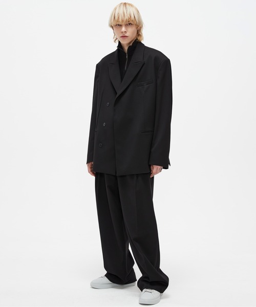 ADD SEOUL（エーディーディーソウル）の「【ADD SEOUL】HIDDEN BUTTON BLAZER / オーバーサイズ ダブルブレスト テーラードジャケット / セットアップ対応（テーラードジャケット・メンズ・ブラック/ダークブラウン・MEDIUM/LARGE）」の15枚目の写真