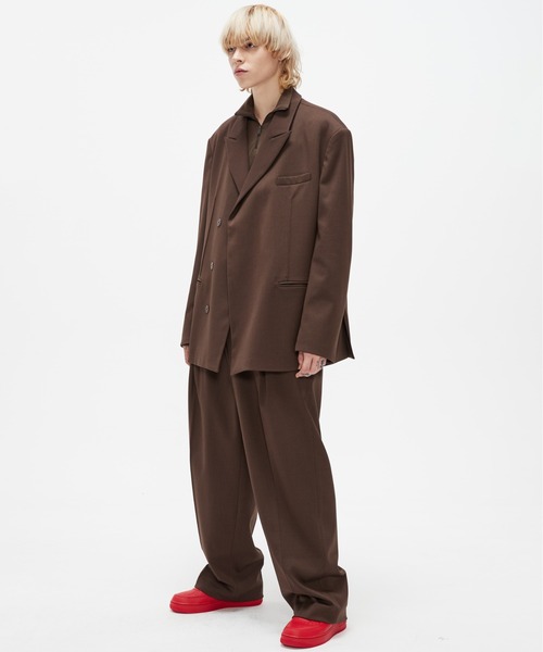 ADD SEOUL（エーディーディーソウル）の「【ADD SEOUL】HIDDEN BUTTON BLAZER / オーバーサイズ ダブルブレスト テーラードジャケット / セットアップ対応（テーラードジャケット・メンズ・ブラック/ダークブラウン・MEDIUM/LARGE）」の10枚目の写真
