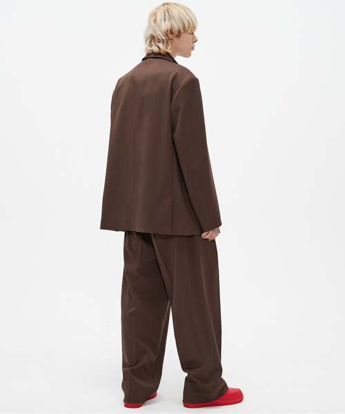 ADD SEOUL（エーディーディーソウル）の「【ADD SEOUL】HIDDEN BUTTON BLAZER / オーバーサイズ ダブルブレスト テーラードジャケット / セットアップ対応（テーラードジャケット・メンズ・ブラック/ダークブラウン・MEDIUM/LARGE）」の4枚目の写真