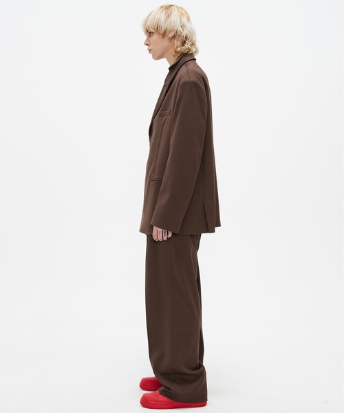 ADD SEOUL（エーディーディーソウル）の「【ADD SEOUL】HIDDEN BUTTON BLAZER / オーバーサイズ ダブルブレスト テーラードジャケット / セットアップ対応（テーラードジャケット・メンズ・ブラック/ダークブラウン・MEDIUM/LARGE）」の14枚目の写真