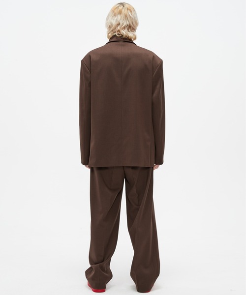 ADD SEOUL（エーディーディーソウル）の「【ADD SEOUL】HIDDEN BUTTON BLAZER / オーバーサイズ ダブルブレスト テーラードジャケット / セットアップ対応（テーラードジャケット・メンズ・ブラック/ダークブラウン・MEDIUM/LARGE）」の8枚目の写真
