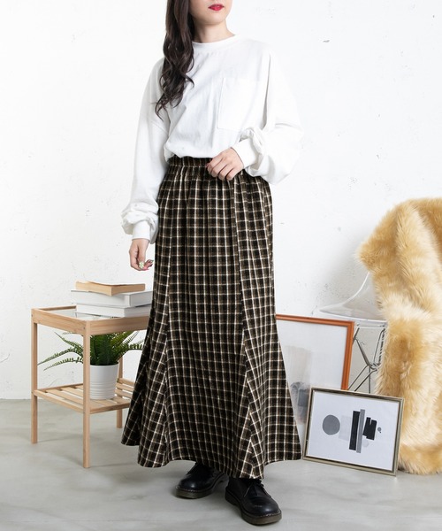 PairPair（ペアペア）の「チェックマーメイドスカート（スカート・レディース・ブラック/グリーン・FREE）」の12枚目の写真