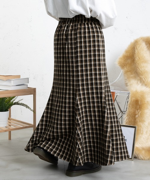 PairPair（ペアペア）の「チェックマーメイドスカート（スカート・レディース・ブラック/グリーン・FREE）」の9枚目の写真