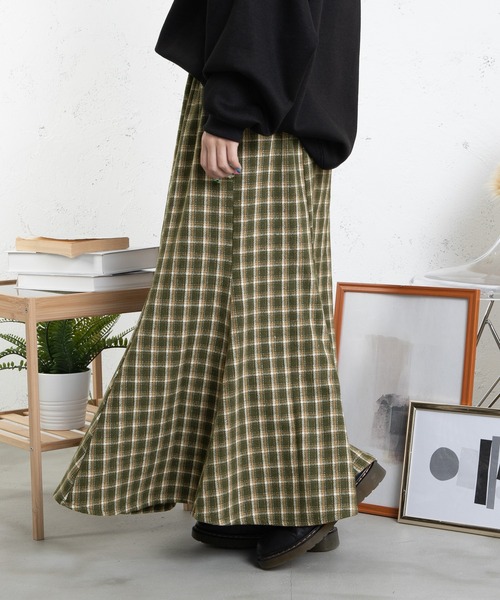 PairPair（ペアペア）の「チェックマーメイドスカート（スカート・レディース・ブラック/グリーン・FREE）」の5枚目の写真