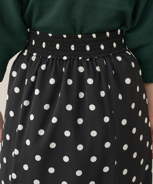 natural couture（ナチュラルクチュール）の「WEB限定カラー有り/osono長さ変えれるレトロドットスカート（スカート・レディース・ブラック/ブラウン/オフホワイト・FREE）」の18枚目の写真