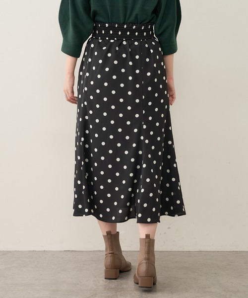 natural couture（ナチュラルクチュール）の「WEB限定カラー有り/osono長さ変えれるレトロドットスカート（スカート・レディース・ブラック/ブラウン/オフホワイト・FREE）」の9枚目の写真
