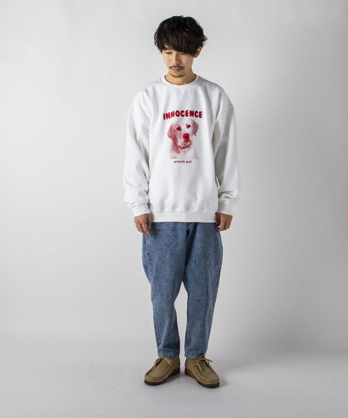 GLOSTER(グロスター)の「【GLOSTER/グロスター】DOG&CAT カラー裏起毛スウェット(スウェット・メンズ・ホワイト/ベージュ/サックスブルー・MEDIUM/LARGE)」の7枚目の写真