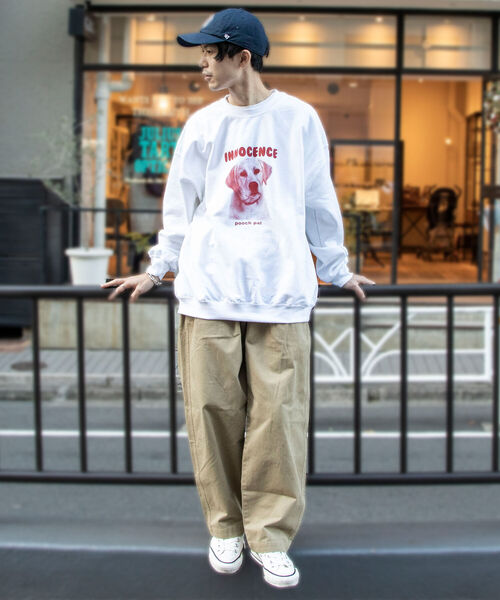 GLOSTER(グロスター)の「【GLOSTER/グロスター】DOG&CAT カラー裏起毛スウェット(スウェット・メンズ・ホワイト/ベージュ/サックスブルー・MEDIUM/LARGE)」の21枚目の写真