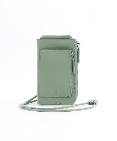 coen（コーエン）の「スリムお財布ショルダーバッグ（ショルダーバッグ・レディース・ブラック/ライム/モカ・FREE）」の21枚目の写真