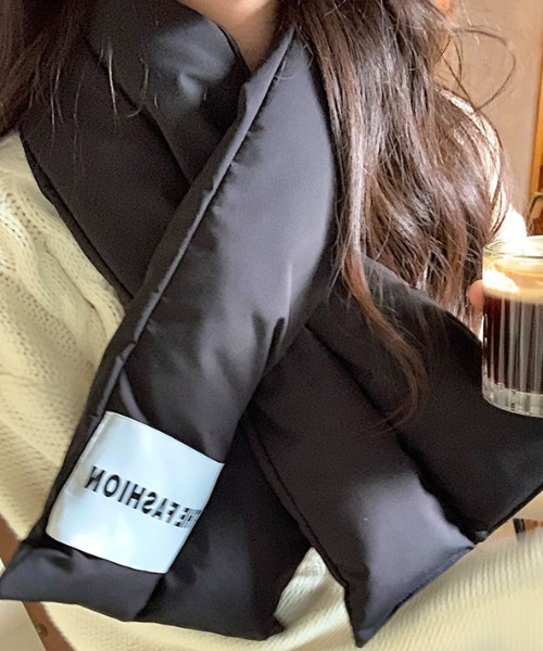 MANGROVE（マングローブ）の「キルティングダウンマフラー（マフラー・レディース・ブラック/ライトピンク/ホワイト/ベージュ・FREE）」の3枚目の写真