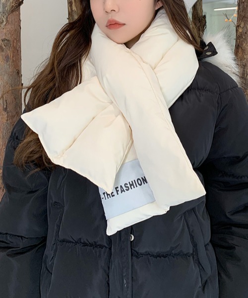 MANGROVE（マングローブ）の「キルティングダウンマフラー（マフラー・レディース・ブラック/ライトピンク/ホワイト/ベージュ・FREE）」の6枚目の写真