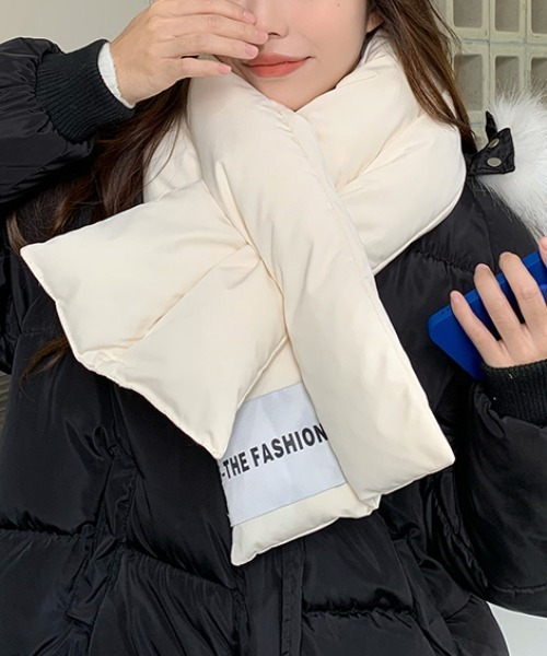 MANGROVE（マングローブ）の「キルティングダウンマフラー（マフラー・レディース・ブラック/ライトピンク/ホワイト/ベージュ・FREE）」の22枚目の写真