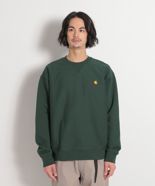 Carhartt WIP(カーハートダブリューアイピー)の「【Carhartt WIP(カーハートダブリューアイピー)】アメリカンスクリプトスウェットシャツ(スウェット・メンズ・ブラック/グリーン・MEDIUM/LARGE)」の5枚目の写真