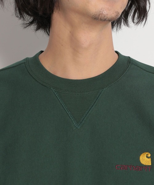 Carhartt WIP(カーハートダブリューアイピー)の「【Carhartt WIP(カーハートダブリューアイピー)】アメリカンスクリプトスウェットシャツ(スウェット・メンズ・ブラック/グリーン・MEDIUM/LARGE)」の8枚目の写真