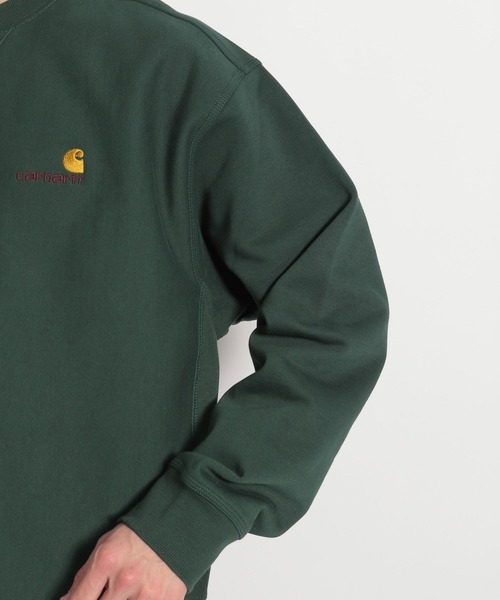 Carhartt WIP(カーハートダブリューアイピー)の「【Carhartt WIP(カーハートダブリューアイピー)】アメリカンスクリプトスウェットシャツ(スウェット・メンズ・ブラック/グリーン・MEDIUM/LARGE)」の9枚目の写真
