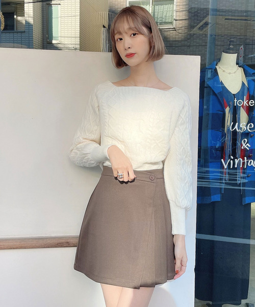 Voyage titty&Co.PETIT（ボヤージュティティアンドコープチ）の「【Voyage titty&Co. PETIT】起毛プリーツスカパン（スカート・レディース・ブラック/ブラウン・SMALL/MEDIUM）」の9枚目の写真