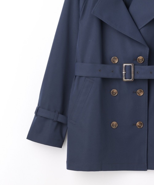 Honeys(ハニーズ)の「撥水加工ハーフ丈トレンチ(トレンチコート・レディース・ベージュ/ネイビー/ピンク/グレイッシュベージュ・S/M/L)」の11枚目の写真