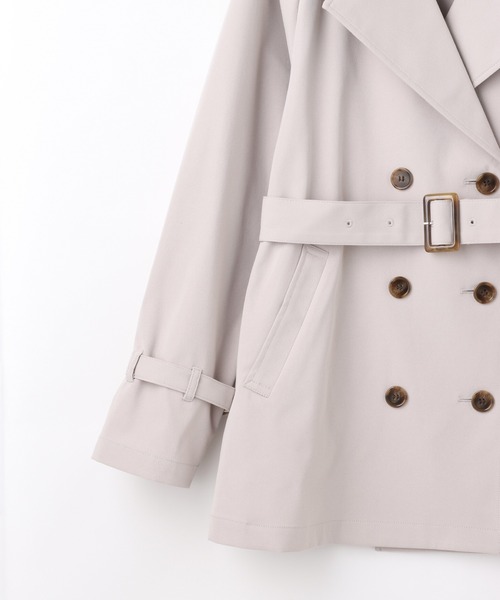 Honeys(ハニーズ)の「撥水加工ハーフ丈トレンチ(トレンチコート・レディース・ベージュ/ネイビー/ピンク/グレイッシュベージュ・S/M/L)」の17枚目の写真