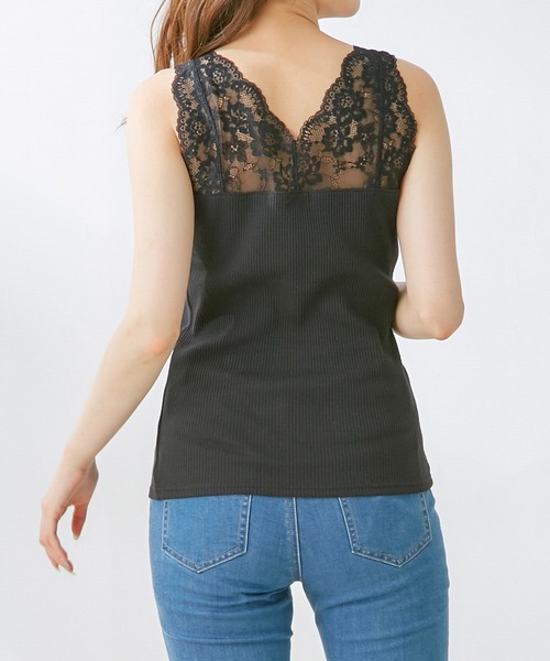 Honeys（ハニーズ）の「レース使いタンクトップ（タンクトップ・レディース・ブルー/ライトグレー/ブラック/ホワイト/ピンク系その他/モカ・LL/S/L/M）」の19枚目の写真