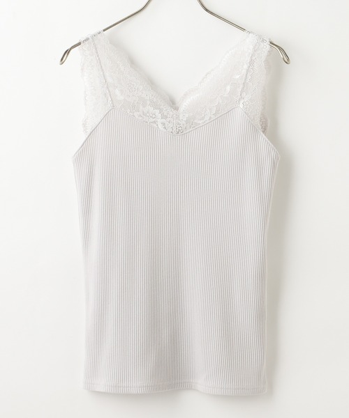 Honeys（ハニーズ）の「レース使いタンクトップ（タンクトップ・レディース・ブルー/ライトグレー/ブラック/ホワイト/ピンク系その他/モカ・LL/S/L/M）」の16枚目の写真