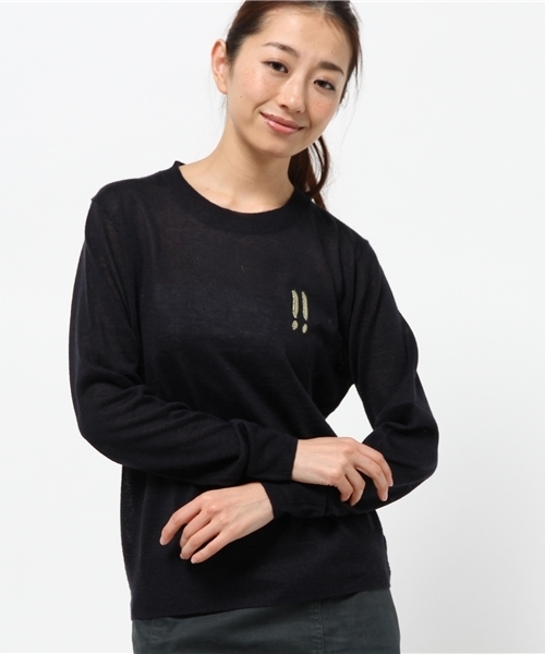 OUTLET（アウトレット）の「【who's who Chico】ラメ刺繍ニットプルオーバー（ニット/セーター・レディース・グレー/ネイビー/ホワイト・FREE）」の3枚目の写真