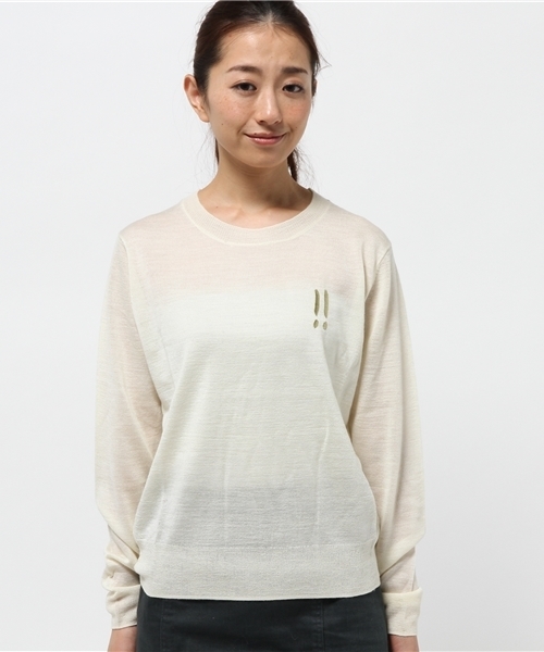 OUTLET（アウトレット）の「【who's who Chico】ラメ刺繍ニットプルオーバー（ニット/セーター・レディース・グレー/ネイビー/ホワイト・FREE）」の4枚目の写真