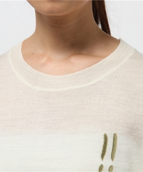 OUTLET（アウトレット）の「【who's who Chico】ラメ刺繍ニットプルオーバー（ニット/セーター・レディース・グレー/ネイビー/ホワイト・FREE）」の7枚目の写真