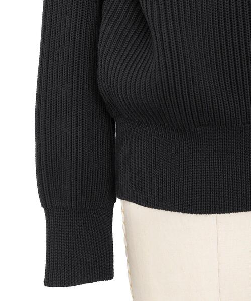 ドゥロワー Drawer コットン ニット 9G 畔編み スナップ プルオーバー