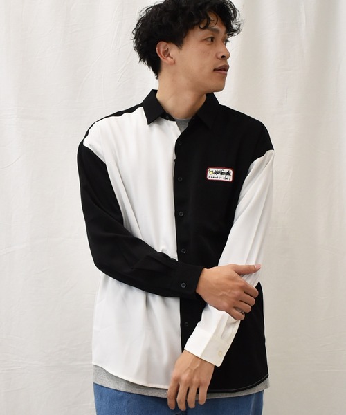 SPENDY'S Store（スペンディーズストア）の「＜(What it isNt)ART BY MARKGONZALES//ワット イット イズント  マークゴンザレス＞クレイジー切替ワークシャツ（シャツ/ブラウス・メンズ・ホワイト系/グリーン系・XL/L/M）」の6枚目の写真