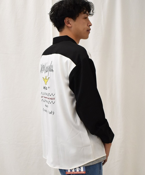 SPENDY'S Store（スペンディーズストア）の「＜(What it isNt)ART BY MARKGONZALES//ワット イット イズント  マークゴンザレス＞クレイジー切替ワークシャツ（シャツ/ブラウス・メンズ・ホワイト系/グリーン系・XL/L/M）」の7枚目の写真