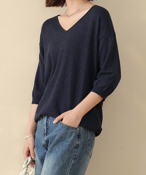 LEINWANDE　バックベルテッドニットトップ　トップス LEINWANDE バックベルテッドニットトップ トップス