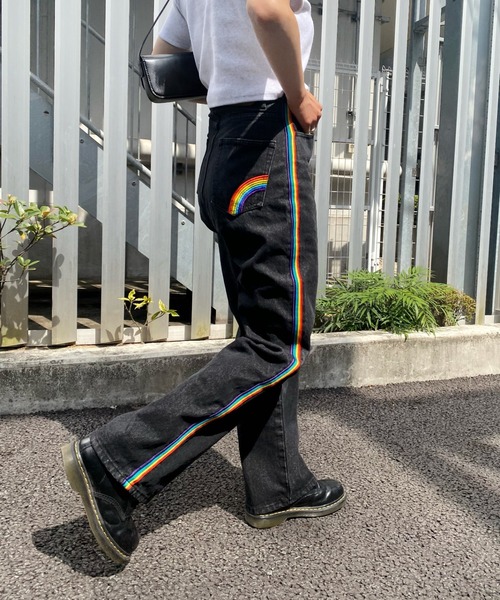 WHO'S WHO gallery(フーズフーギャラリー)の「【SLOPPY/スロッピー】レインボーデニム(デニムパンツ・レディース・ブラック/ブルー/サックスブルー・FREE/SMALL)」の13枚目の写真