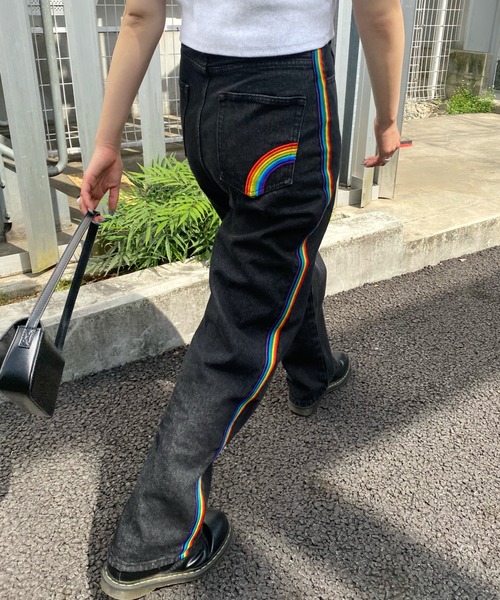 WHO'S WHO gallery(フーズフーギャラリー)の「【SLOPPY/スロッピー】レインボーデニム(デニムパンツ・レディース・ブラック/ブルー/サックスブルー・FREE/SMALL)」の14枚目の写真