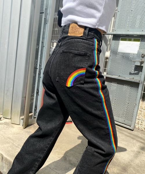 WHO'S WHO gallery(フーズフーギャラリー)の「【SLOPPY/スロッピー】レインボーデニム(デニムパンツ・レディース・ブラック/ブルー/サックスブルー・FREE/SMALL)」の15枚目の写真