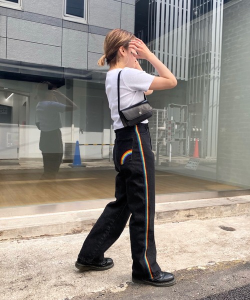 WHO'S WHO gallery(フーズフーギャラリー)の「【SLOPPY/スロッピー】レインボーデニム(デニムパンツ・レディース・ブラック/ブルー/サックスブルー・FREE/SMALL)」の16枚目の写真