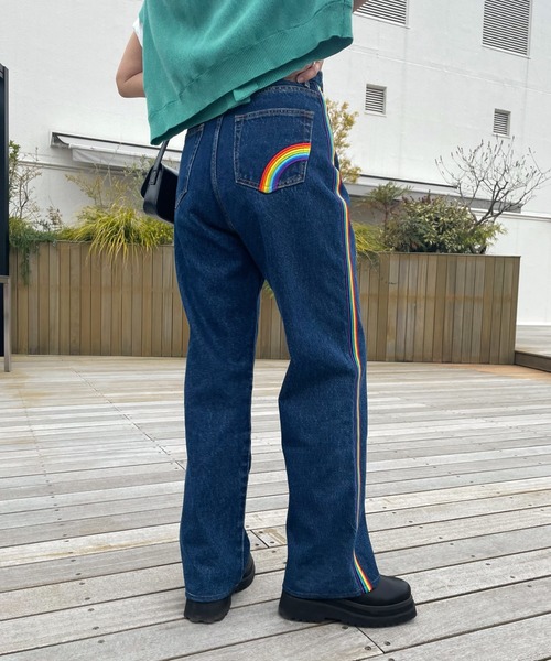 WHO'S WHO gallery(フーズフーギャラリー)の「【SLOPPY/スロッピー】レインボーデニム(デニムパンツ・レディース・ブラック/ブルー/サックスブルー・FREE/SMALL)」の18枚目の写真