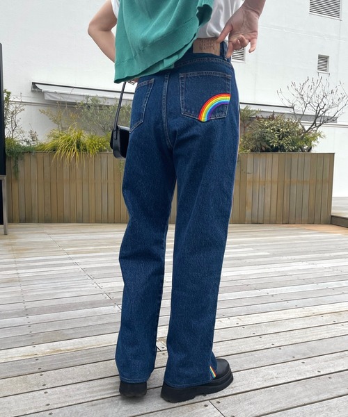 WHO'S WHO gallery(フーズフーギャラリー)の「【SLOPPY/スロッピー】レインボーデニム(デニムパンツ・レディース・ブラック/ブルー/サックスブルー・FREE/SMALL)」の19枚目の写真
