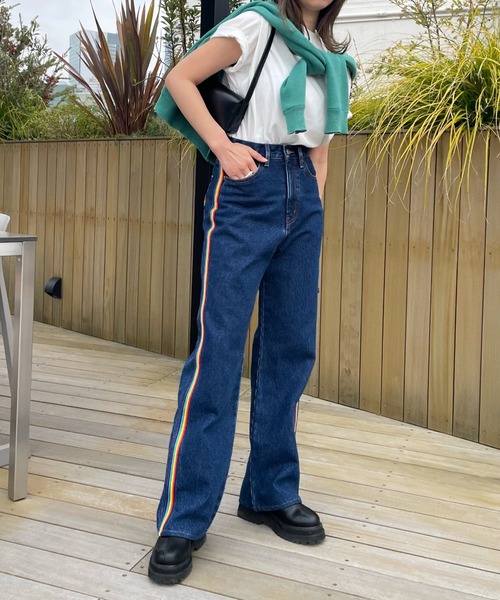 WHO'S WHO gallery(フーズフーギャラリー)の「【SLOPPY/スロッピー】レインボーデニム(デニムパンツ・レディース・ブラック/ブルー/サックスブルー・FREE/SMALL)」の22枚目の写真