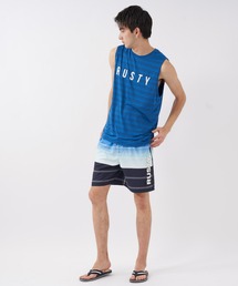 RUSTY（ラスティ）の「RUSTY/ラスティー ゴムトランクス インナーメッシュ付き/ストライプ ボードショーツ/水着  912403（水着・メンズ）」