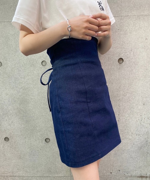 one after another NICE CLAUP(ワンアフターアナザーナイスクラップ)の「バックレースアップミニスカート(スカート・レディース・ブラック/ネイビー/ブラウン/チェック・FREE)」の13枚目の写真