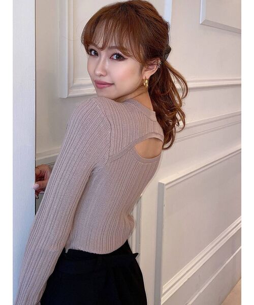 RESEXXY（リゼクシー）の「バスト切り替え2WAYニットトップス（ニット/セーター・レディース・ブラック/ベージュ/ピンク/ブルー/アイボリー・FREE）」の10枚目の写真