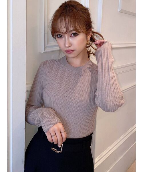 RESEXXY（リゼクシー）の「バスト切り替え2WAYニットトップス（ニット/セーター・レディース・ブラック/ベージュ/ピンク/ブルー/アイボリー・FREE）」の11枚目の写真