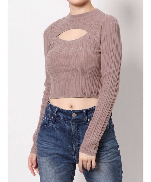 RESEXXY（リゼクシー）の「バスト切り替え2WAYニットトップス（ニット/セーター・レディース・ブラック/ベージュ/ピンク/ブルー/アイボリー・FREE）」の20枚目の写真