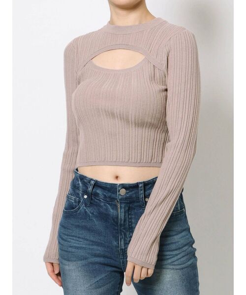 RESEXXY（リゼクシー）の「バスト切り替え2WAYニットトップス（ニット/セーター・レディース・ブラック/ベージュ/ピンク/ブルー/アイボリー・FREE）」の22枚目の写真