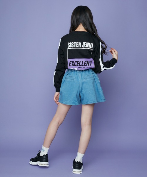 SISTER JENNI(SISTER JENNI)の「ラップ風デニムショーパン(デニムパンツ・キッズ・ブルー/サックスブルー・130cm/140cm/150cm/160cm)」の4枚目の写真